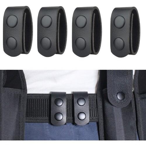 1/2/4Pcs Double Snap Belt Keeper Leather Tactical Belt Keeper Loop Belt Buckle for 2-2.25inch Hunting Fixed Accessories