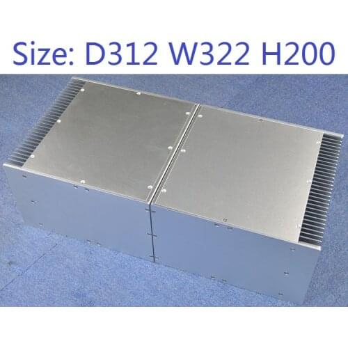 1 Pair No Hole Power Amplifier Audio Chassis DIY Aluminum Music Cabinet Heat Sink Luxury Tube Amplify Chassis W322 H200 D312