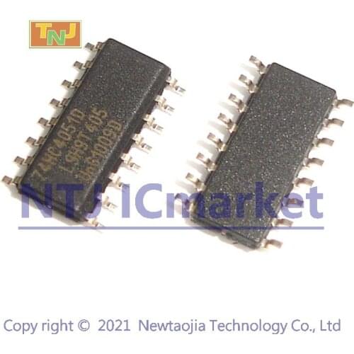 10 PCS 74HC4051D SOP-16 74HC4051 SMD 8-channel analog multiplexer/demultiplexer
