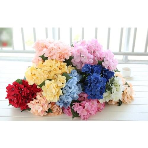 15CM/5.9" Artificial Hydrangea Silk Flower Head For Wedding Wall Arch DIY Hair Flower Home Decoration accessories event props