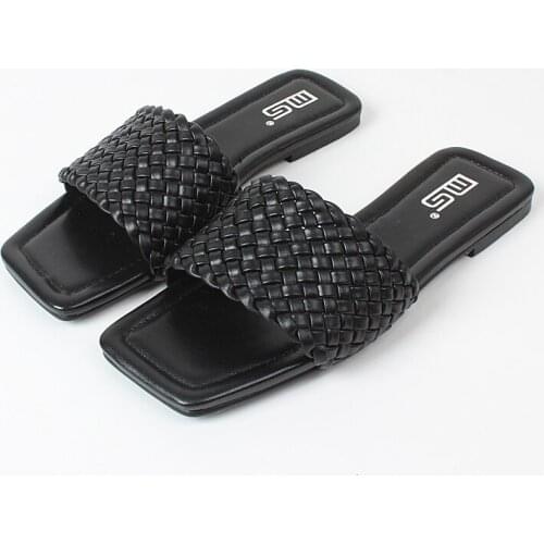 2020 Summer womens fashion casual flat slippers hand woven belt house and outside rubber outsole open toe shoes 1cm size 35-41