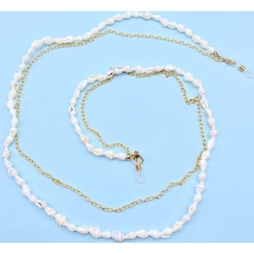 2021 New Seashell Conch Glasses Chain Sunglasses Eyewears Cord Holder Boho Natural Shell Beads Eyeglass Strap Rope Lanyard