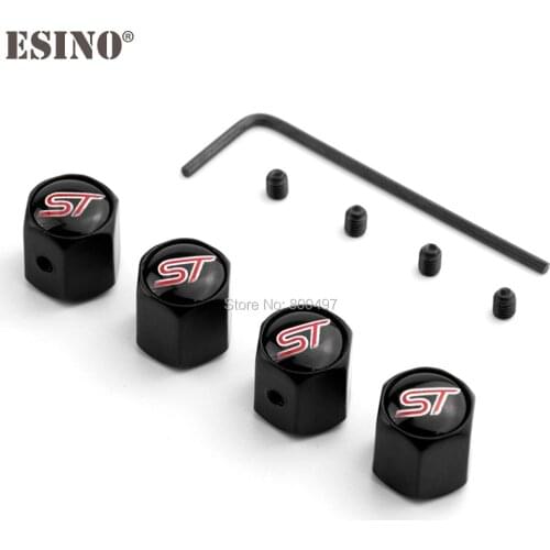4 x Car Styling Anti-theft Stainless Wheel Tire Valve Stems Caps Car Wheel Tire Stem Air Valve Caps For Focus ST Fiesta ST
