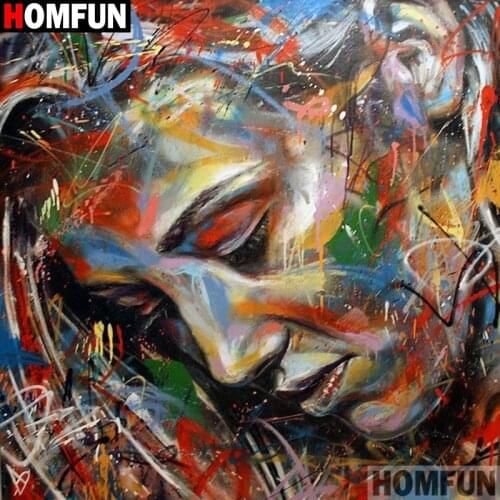 HOMFUN Full Square/Round Drill 5D DIY Diamond Painting "Oil painting woman" Embroidery Cross Stitch 5D Home Decor Gift A17895