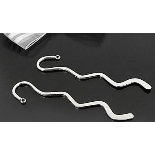 C051)10 pieces 85x18mm Antique Silver Zinc Alloy S Shape Bookmark Diy Jewelry Findings Accessories Wholesale