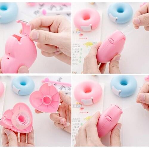Tape Dispenser Cute Adhesive Tape Holder Tape Cutter For Parcels Packing Office Supplies Korea Creativity Stationery Organizer