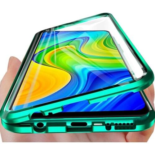 For Redmi Note 9 Case 360 Double Sided Glass Cases For Xiaomi Redmi Note 9 Note9 6.53 Magnetic Metal Bumper Back Cover Coque