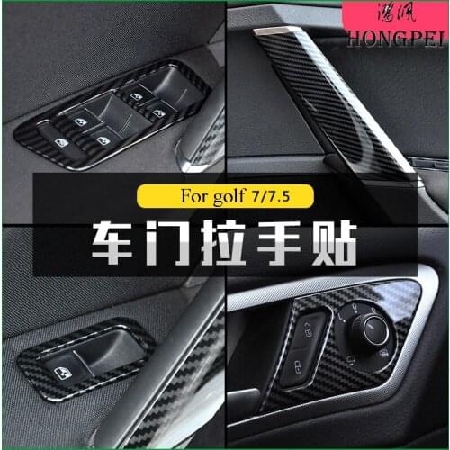 For Volkswagen VW Golf 7 MK7 MK7.5 2014-2018 Interior door handle Window lift panel Cover Sticker trim Left Hand Drive Parts