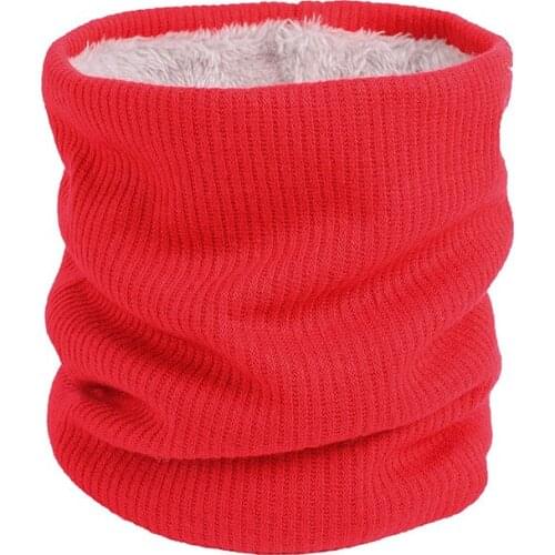 Double Layered Knitted Scarf Winter Thick Warm Outdoor Velvet Soft Scarves Fashion Men Women Unisex Solid Color Neck Warmer