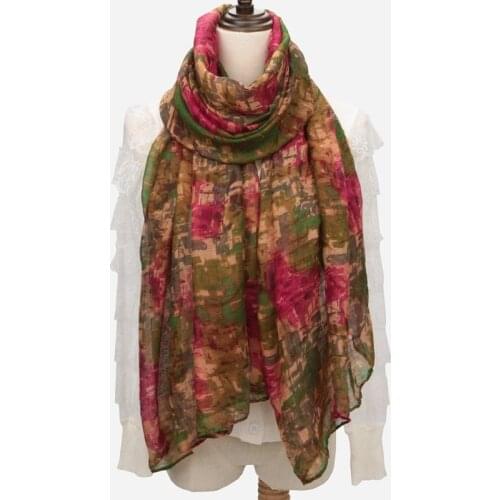 Four seasons retro ethnic Balinese yarn cotton and linen soft geometric scarf, new mosaic hot-selling beach towel scarf