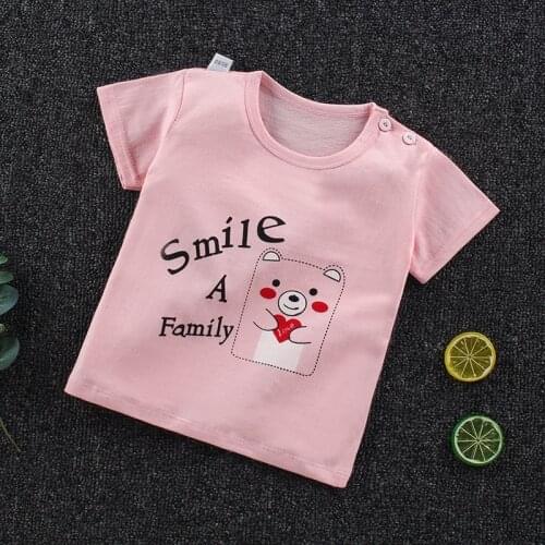 Baby Boys Girls T-Shirt 2021 Casual Fashion Summer T-Shirts Toddler Cotton Style Short Sleeve O-Neck Print C For 9M-6 Years Old