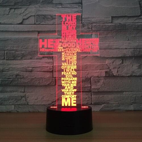 Jesus Cross Modelling usb 3D illusion Nightlight Remote Touch Switch 7 Colors Change Desk Table Lamp Bluetooth Speaker Lighting