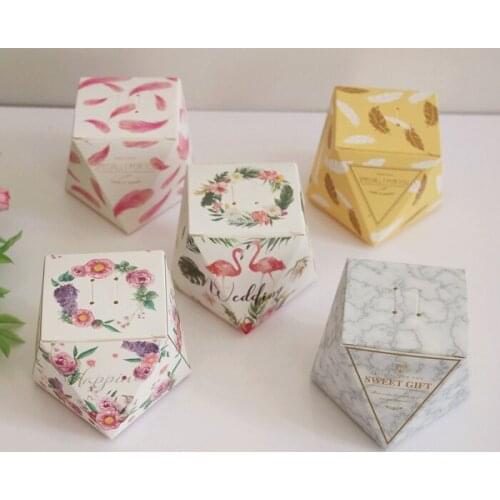 Candy box bag chocolate paper gift package for Birthday Wedding Party favor Decor supplies DIY precious stone design