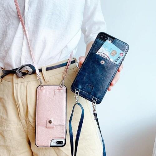 Leather rope crossbody Case for huawei P30 pro lite Wallet rope Case For huawei Mate 20 pro lite Card Slots Phone Cover Coque