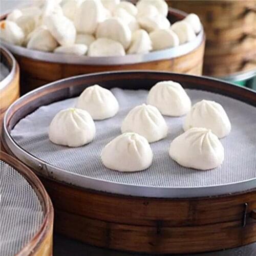 Round Bun Dumplings Silicone Steamer Mat Non-Stick Steamed Pad Buns Baking Pastry Dim Sum Mesh Household Bakeware Tools
