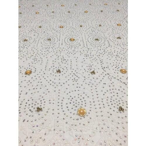 Lace Fabric In African French New Arrival 2018 Lace Fabric Mesh Lace Fabric With Beads And Stones Tull Lace For Woman DJ2271