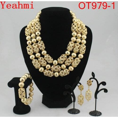 New Products Exaggerated Big Choker Necklace Vintage Chunky Statement Chain Necklace Bracelet Earrings Ring Jewelry Sets OT979-1