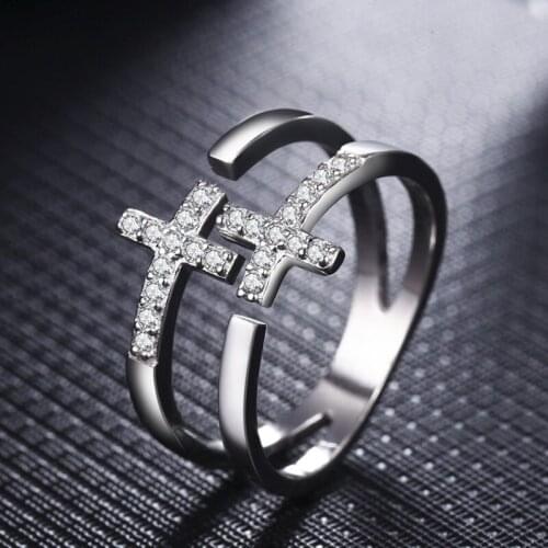 The new south Korean double-cross zircon can adjust the wholesale of the ring manufacturer