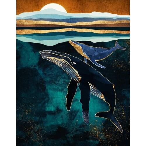 Ocean World Whale Abstract Canvas Painting Wall Art Sea Street Posters Mountain Landscape Printing Bedroom Pictures Home Decor