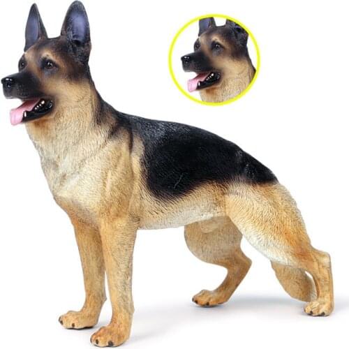 Genuine German Shepherd Dog Animals Simulation Big Dog Pet Action Figures Model Ornaments PVC High Quality Lifelike Toy Kid Gift