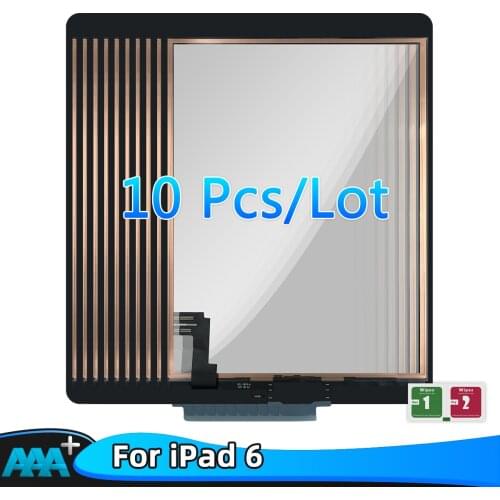 10Pcs 100% Tested Touch For iPad Air 2 iPad 6 Touch Screen Digitizer no Button Front Glass Display Touch Panel Replacement parts
