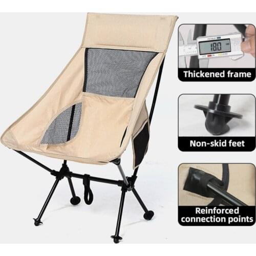 Outdoor Camping Hiking Folding Furniture Family Dining Picnic Travel Accessories Portable Beach Fishing Sketch Moon Chair Firm