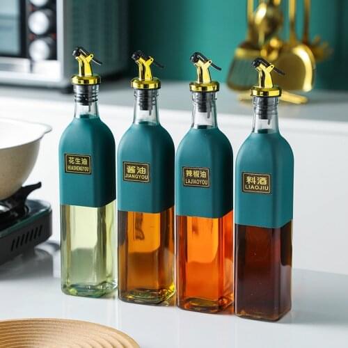 500ml Glass Oil Bottle Household Kitchen Storage Supplies Hotel Storage Supplies Table Decoration Glass Jar with Lid