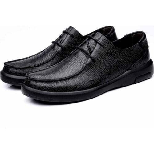 Classic Black leather shoes men Business shose Genuine leather Men shoes Fashion casual shoes men flats Zapatos De Hombre