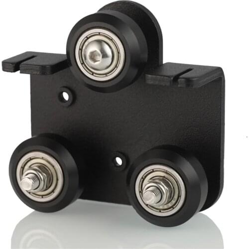 Extruder Back Support Plate with 3pcs V POM Pulley for 3D Printer Ender 3 CR-10S Series