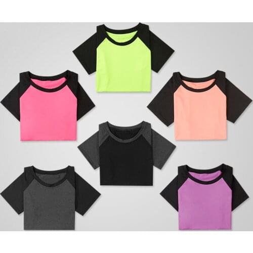Yoga Clothes Female Round Collar Shirt Short-Sleeved Spring Speed Dry Sport Swear Arc Sweat-Absorbing Body Suit fitness Women