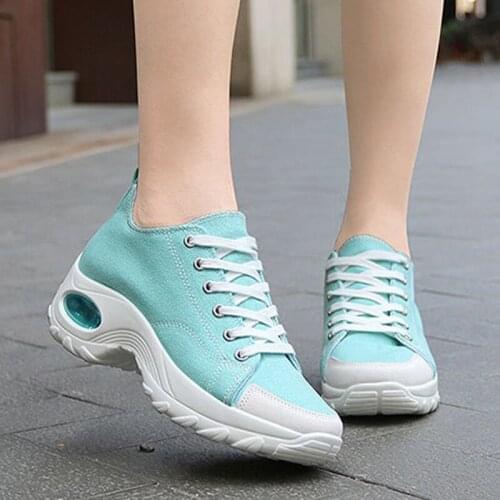 Womens Flat Platform Shoes Women Vulcanized Shoes Female Canvas Lace Up Comfortable Ladies Sneakers Walking New Fashion Autumn