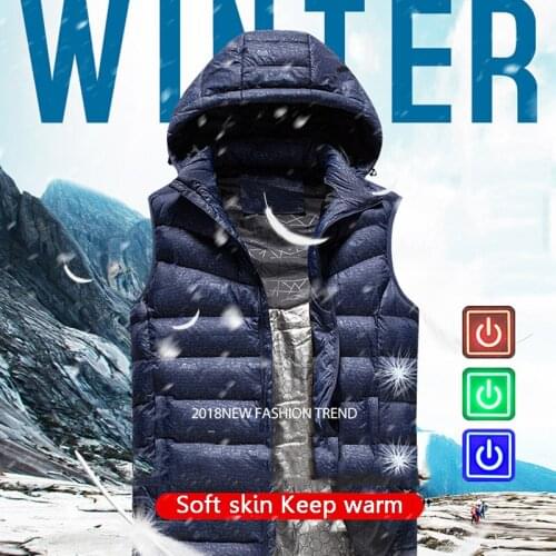 2019 New Men Women Electric Heated Vest Heating Waistcoat USB Thermal Warm Clothing Waistcoat Winter Heated Vest Hiking Jacket