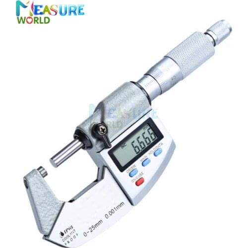 0.001mm Digital Micrometer IP65 Waterproof Electrical Outside Micrometers Caliper Thickness Gauge Meter Measuring Tools 0-25mm