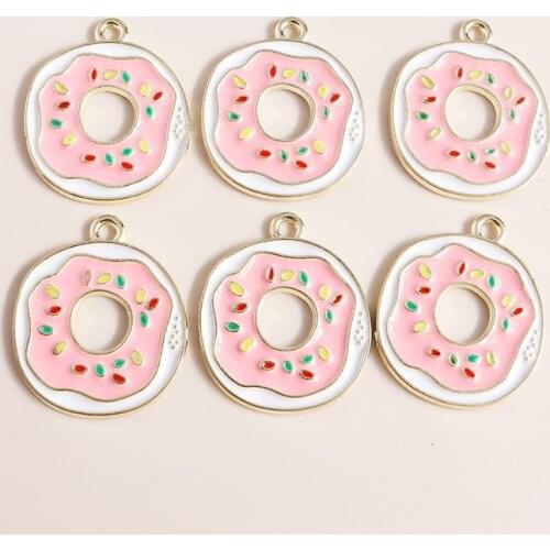 10pcs 20*24mm Enamel Pizza Cake Charms Pendants diy Jewelry Making Pendants Alloy Food Charms for Necklaces Earrings Making