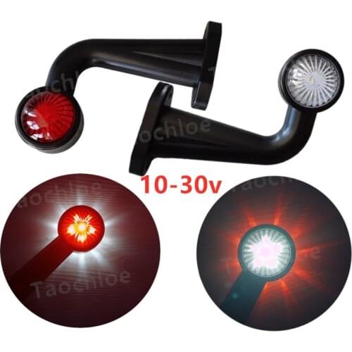 2Pcs 12 LED 12V 24V Truck Trailer Elbow Rubber Side Marker Indicator Light Lamp Side Marked Lamp For Car Truck Trailer Lorry E8