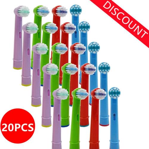 20pcs Brush Heads Five Type For Oral-B Electric Toothbrush Fit Advance Power/Vitality Precision Clean/Pro Health/Triumph/3D Exce