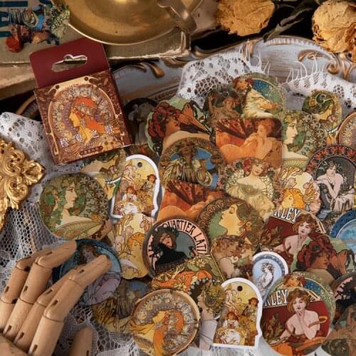 2021 Sharkbang 45pcs/Pack Vintage Animals Scrabook Stickers Planner Journal Diary Albums Decorative Sticker Stationery Suppliers