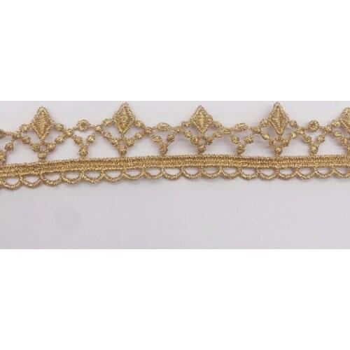 3 Yards/lot Width 2.6cm Hollow Lolita Lace Ribbon Gold Silver Thread Embroidery Lace Trim DIY Garment Dress Sewing Accessories