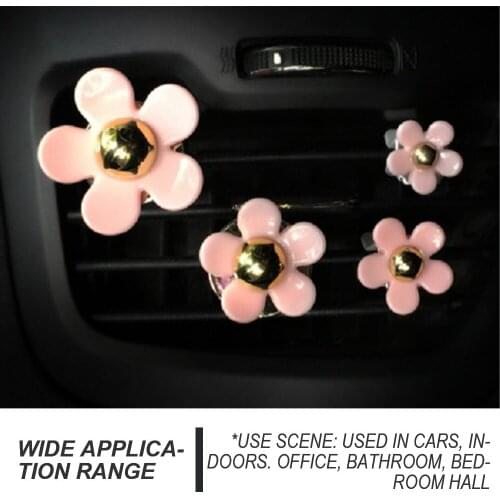 4 Pcs Flower Shape Car Outlet Vent Perfume Clip Small Daisy Air Conditioning Aromatherapy Clip Car Interior Decor Air Freshener