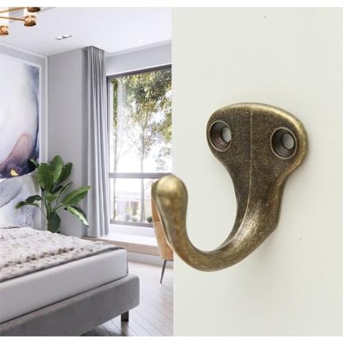 5pcs/lot Retro Copper Robe Hooks Anti-rust Zinc Alloy Bathroom Hardware Wall Storage Hook Multifunction Robe Hooks Top E11766