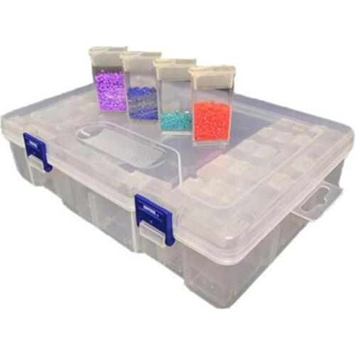Diamond Painting Accessories 84 Grid Container Box DIY Diamond Embroidery Mosaic Tool Transparent Plastic Drill Storage LD034