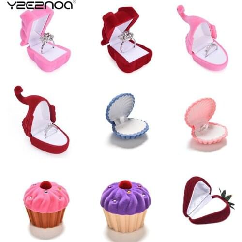 1 Piece 24 Styles Lovely Velvet Jewelry Box Container Wedding Ring Box For Earrings Necklace Bracelet Display Gift Box Holder