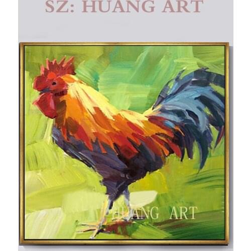 Auspicious animal rooster prosperous room office hall bedroom knife painting thick oil creating decorative poster family cafe