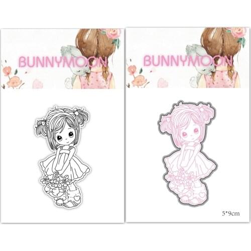 CH New Arrival 2021 Cute Girl Metal Cutting Dies and stamp For Scrapbooking Practice Hands-on DIY Album Decor Card Craft Dies