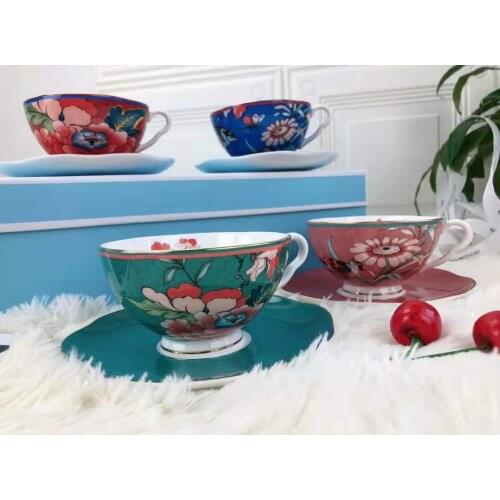 Jingdezhen bone china tea cup with tea saucer 4 pieces set