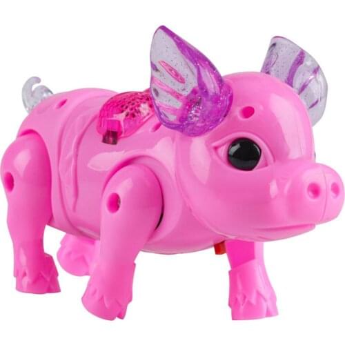 Electric Walking Singing Musical Light Pig Toy with Leash Interactive Kids Toy Music& Light Pig Design Walking Toy Gift For Kids