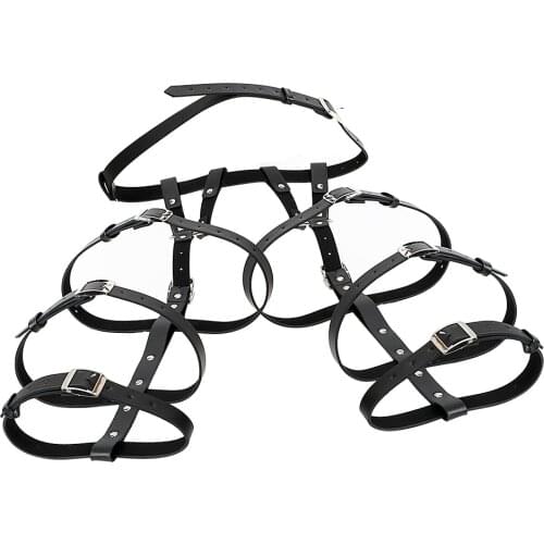 IKOKY PU Leather Bondage Gear Adult Games Flirt Clothes Erotic Sex Toys for Woman