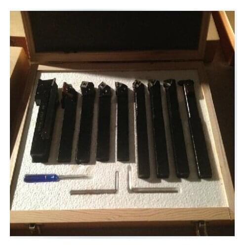 12mm*12mm/9pieces Indexable, hard alloy Turning Tool, lathe tool Kits cutter, cutting tools with wooden case