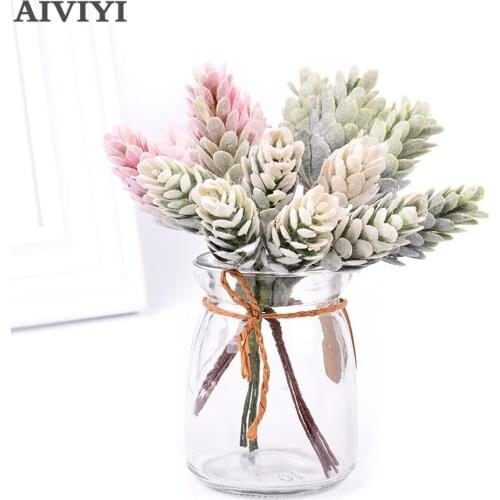 6Pcs/lot Artificial Flowers Pineapple Grass Fake Plant for Wedding Christmas Decoration DIY Craft Home Decor Wreath Scrapbooking