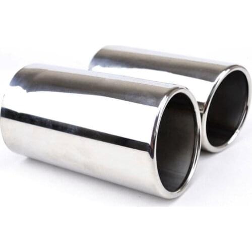 2pc Exhaust Muffler Tips Cover For Volvo XC60 S60 V60 Car Tail Pipe End Chrome Stainless Steel Trim Car Styling Accessary